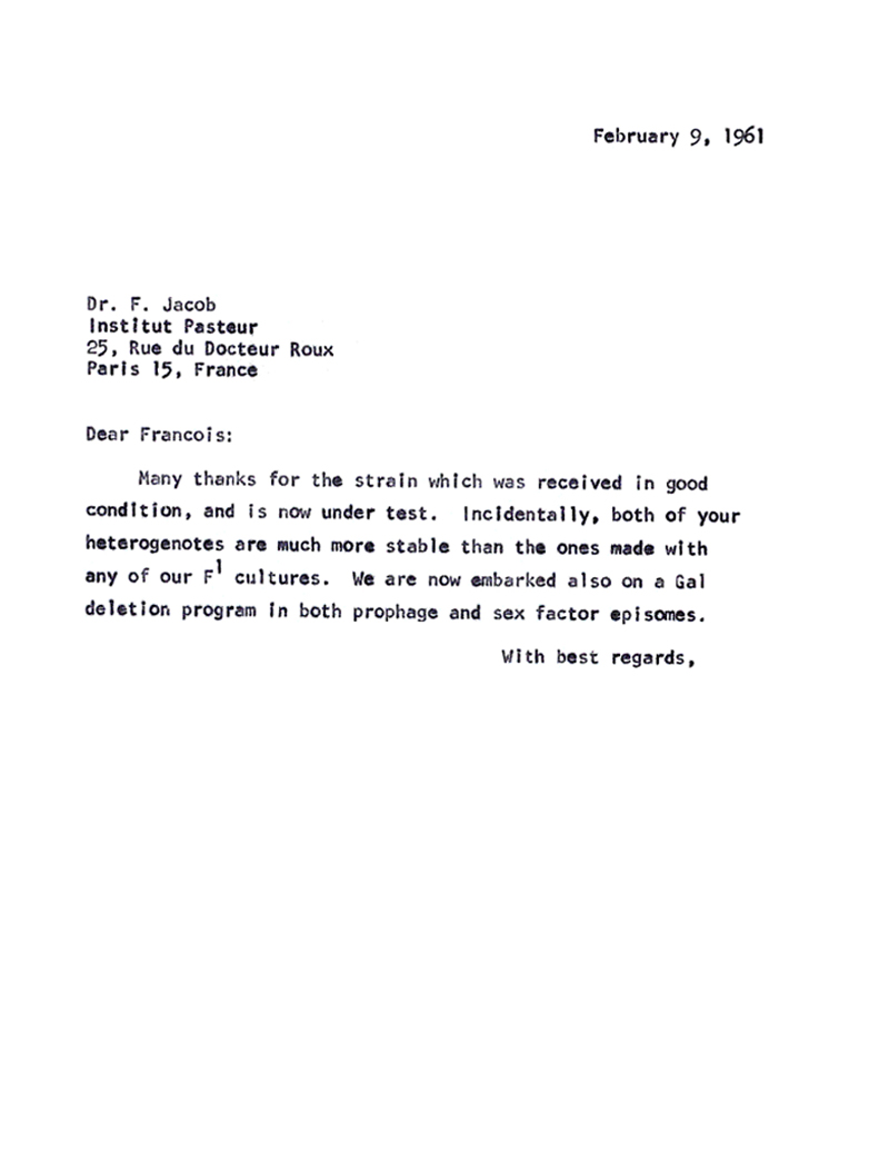 d0089 EML to FJacob [Institut Pasteur] 2-9-61 59-61